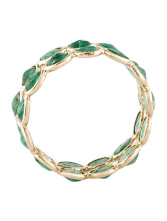 Jewelmak 14K 3.12ctw Emerald Eternity Band