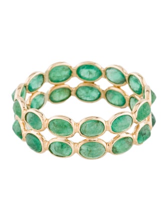 Jewelmak 14K 3.16ctw Emerald Eternity Band