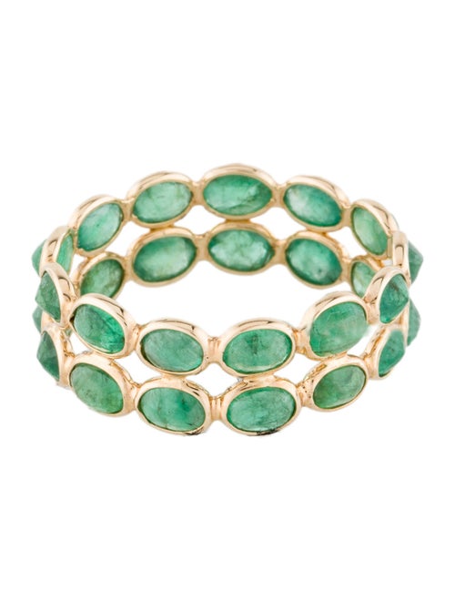 Jewelmak 14K 3.16ctw Emerald Eternity Band