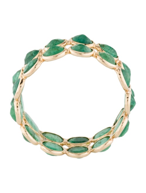 Jewelmak 14K 3.16ctw Emerald Eternity Band
