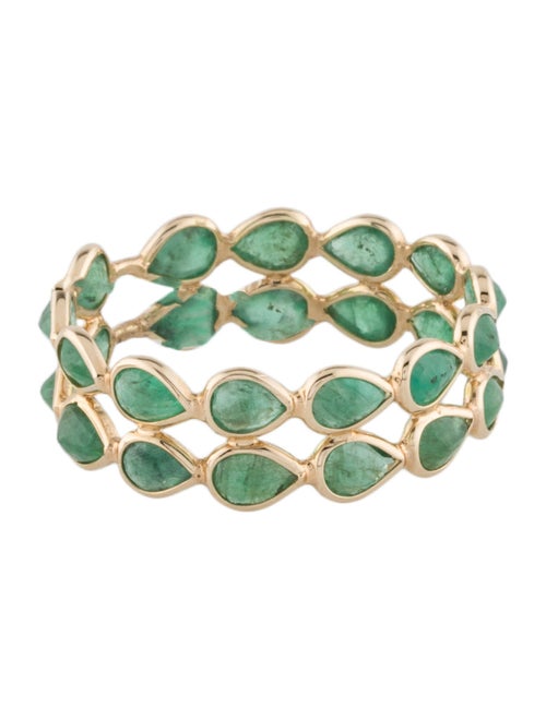 Jewelmak 14K 2.34ctw Emerald Eternity Band