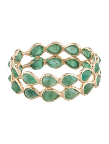 Jewelmak Eternity Band 14K 2.34ctw Emerald 8.25