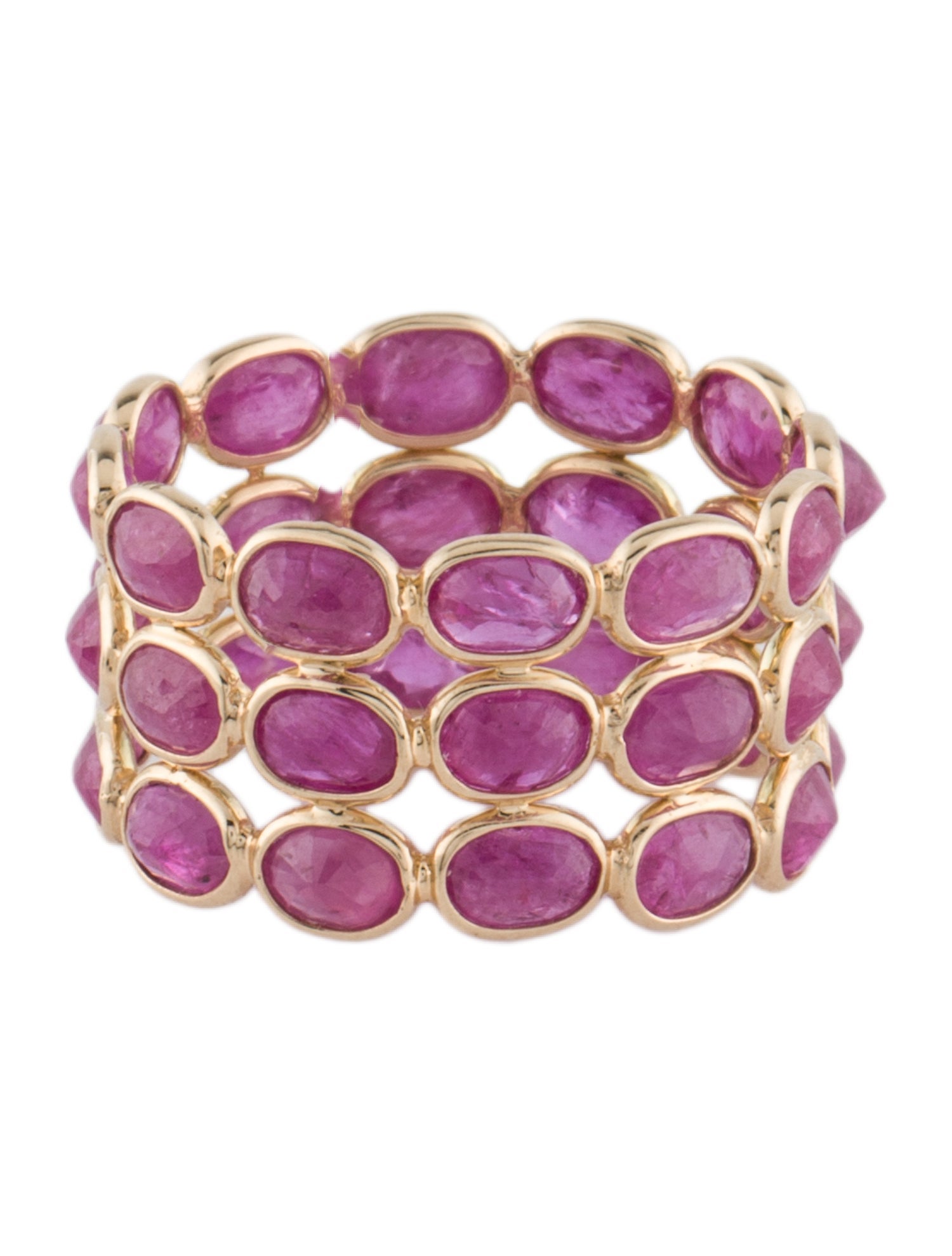 Jewelmak 14K 6.12ctw Ruby Eternity Band