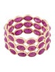 Jewelmak 14K 4.68ctw Ruby Triple Row Band