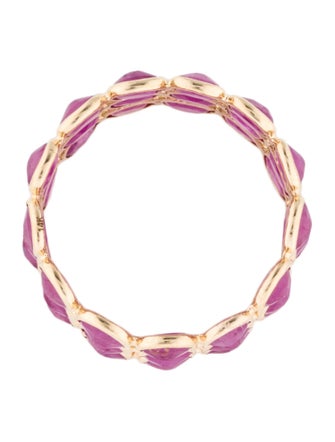 Jewelmak 14K 4.68ctw Ruby Triple Row Band