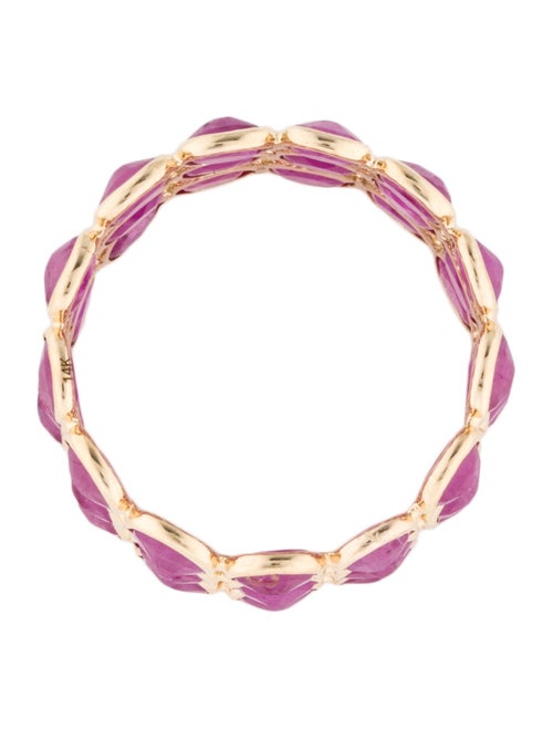 Jewelmak 14K 4.68ctw Ruby Triple Row Band
