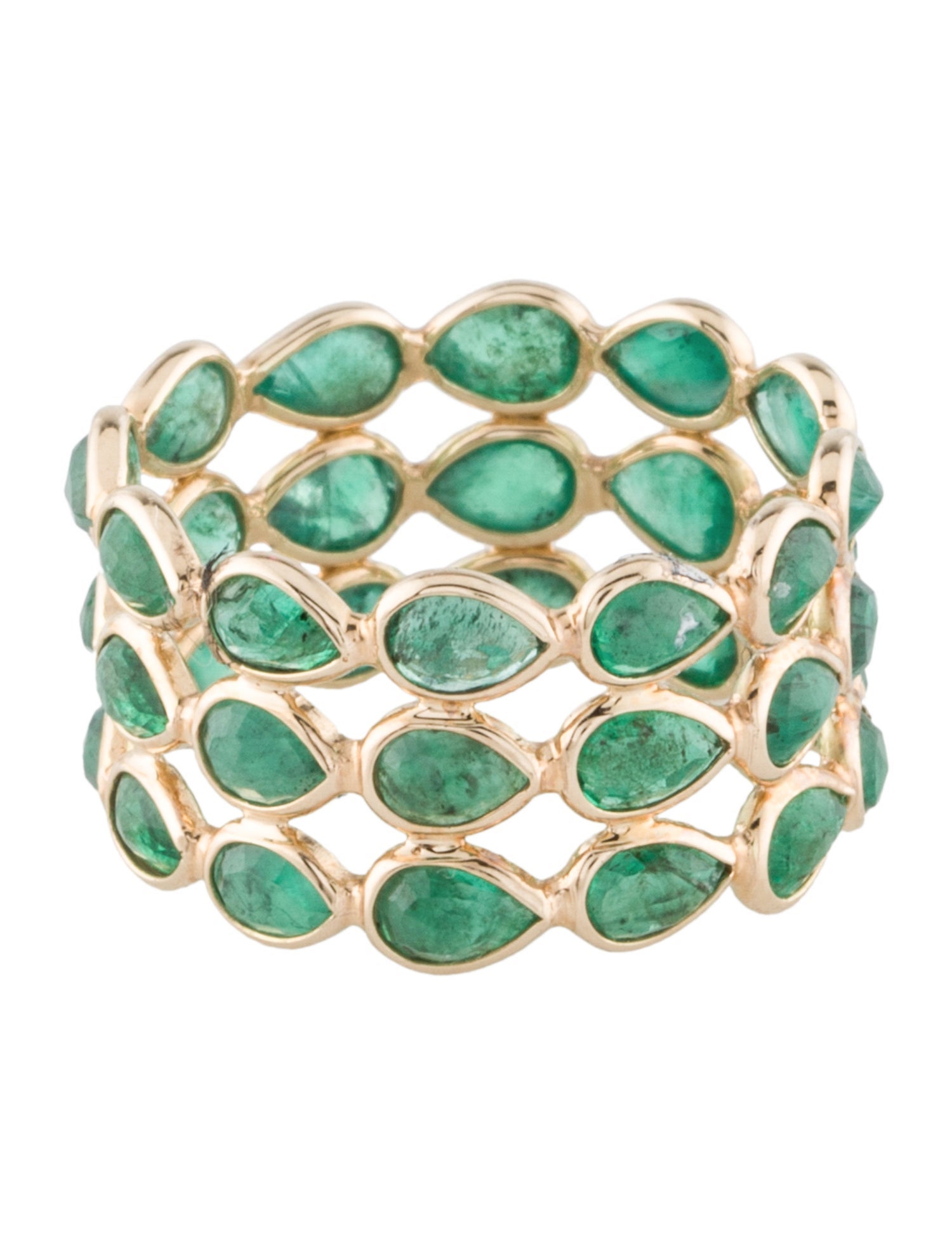 Jewelmak 14K Emerald Eternity Band