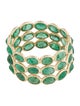 Jewelmak 14K 7.27ctw Emerald Triple Row Eternity Band