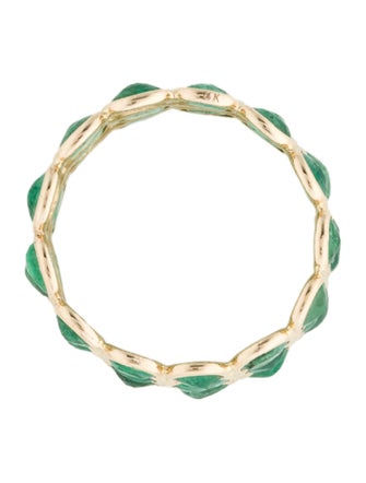 Jewelmak 14K 7.27ctw Emerald Triple Row Eternity Band