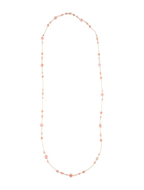 Jewelmak 14K Coral Station Necklace