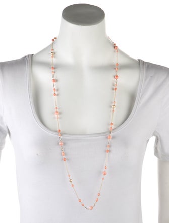 Jewelmak 14K Coral Station Necklace