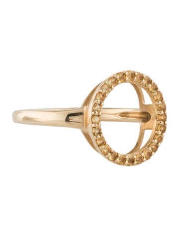 Jewelmak Cocktail Ring 14K Citrine Circle 7