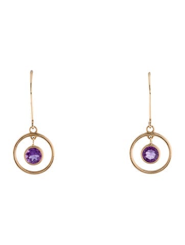 Jewelmak Drop 14K Amethyst Earrings