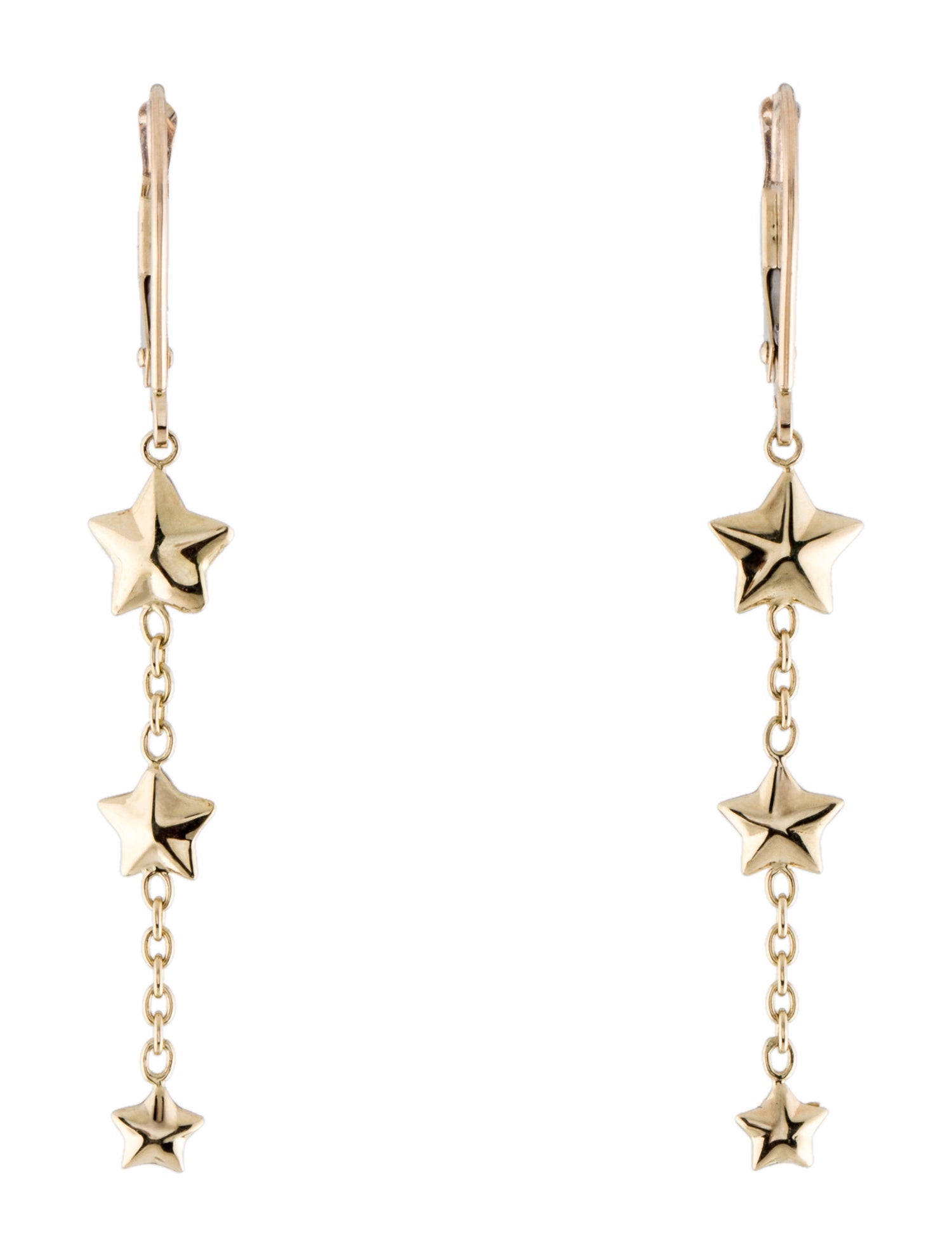 Jewelmak 14K Star Drop Earrings