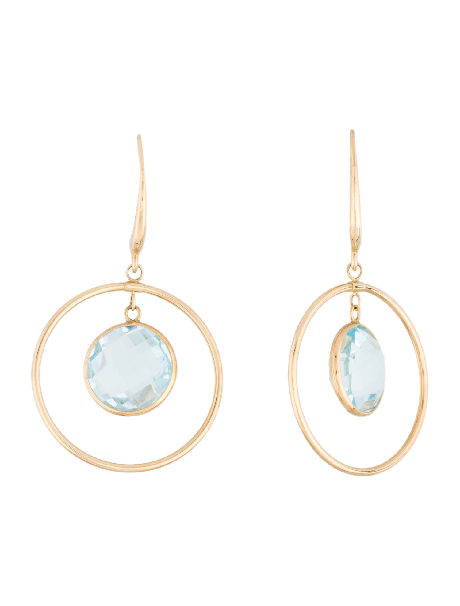Jewelmak 14K Topaz Drop Earrings