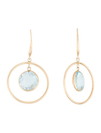 Jewelmak 14K Topaz Drop Earrings
