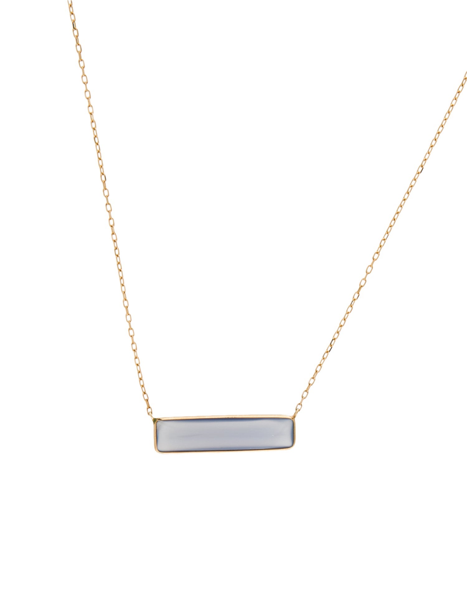 Jewelmak 14K Dyed Chalcedony Bar Pendant Necklace