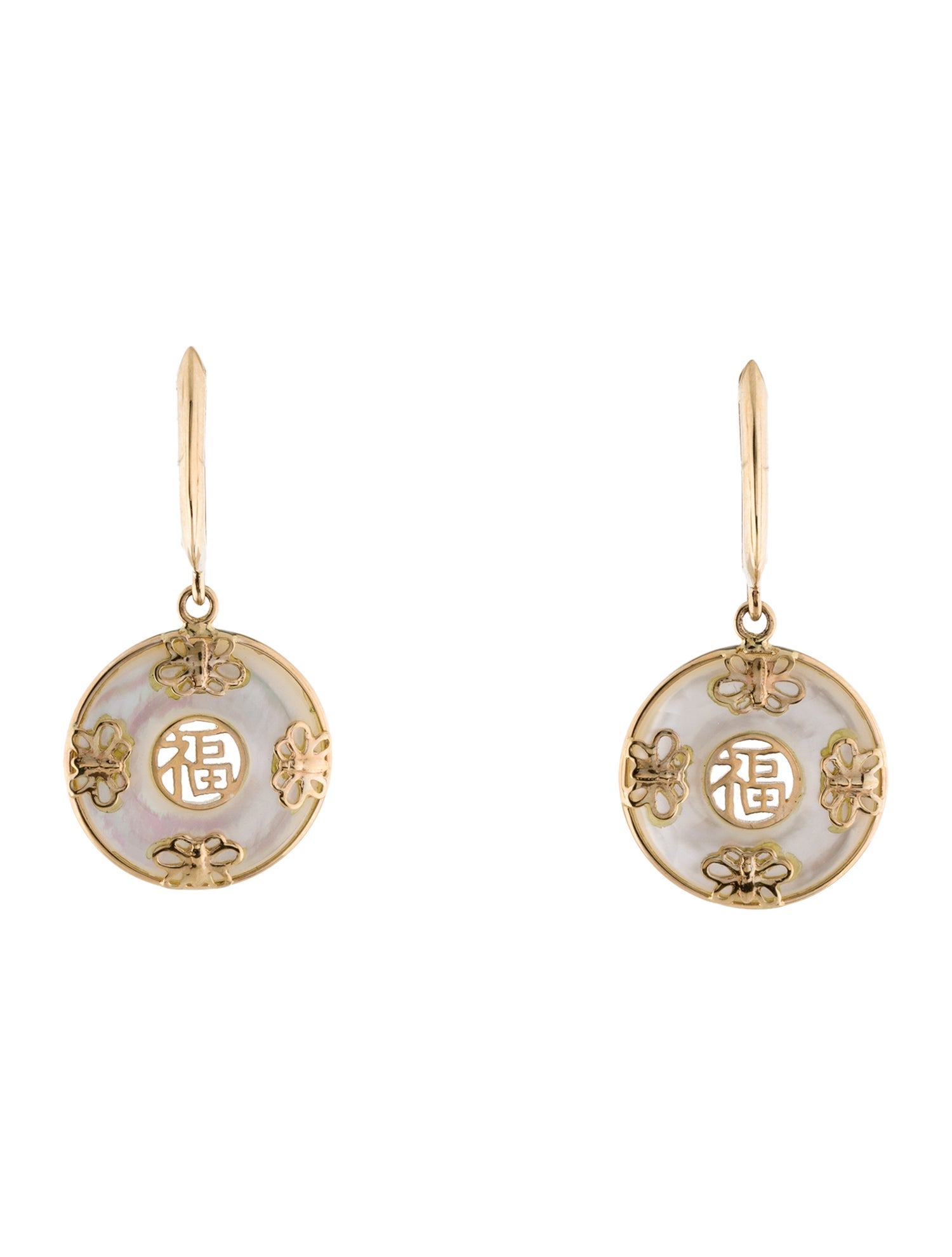 Jewelmak 14K Mother of Pearl Drop Earrings