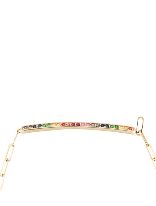 Jewelmak 14K Sapphire, Ruby, & Tsavorite Garnet Bar Bracelet