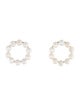 Jewelmak 14K Pearl Circle Drop Earrings