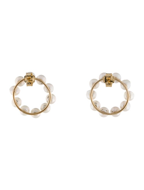 Jewelmak 14K Pearl Circle Drop Earrings