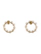 Jewelmak 14K Pearl Circle Drop Earrings
