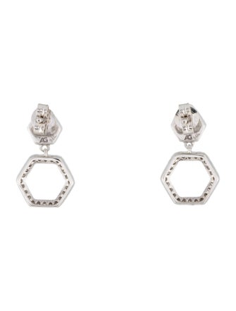 Jewelmak 14K Diamond Hexagonal Drop Earrings