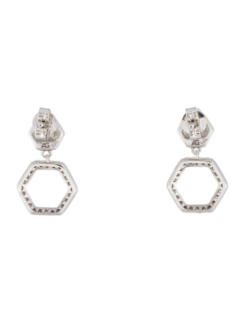 Jewelmak 14K Diamond Hexagonal Drop Earrings
