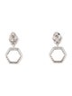 Jewelmak 14K Diamond Hexagonal Drop Earrings