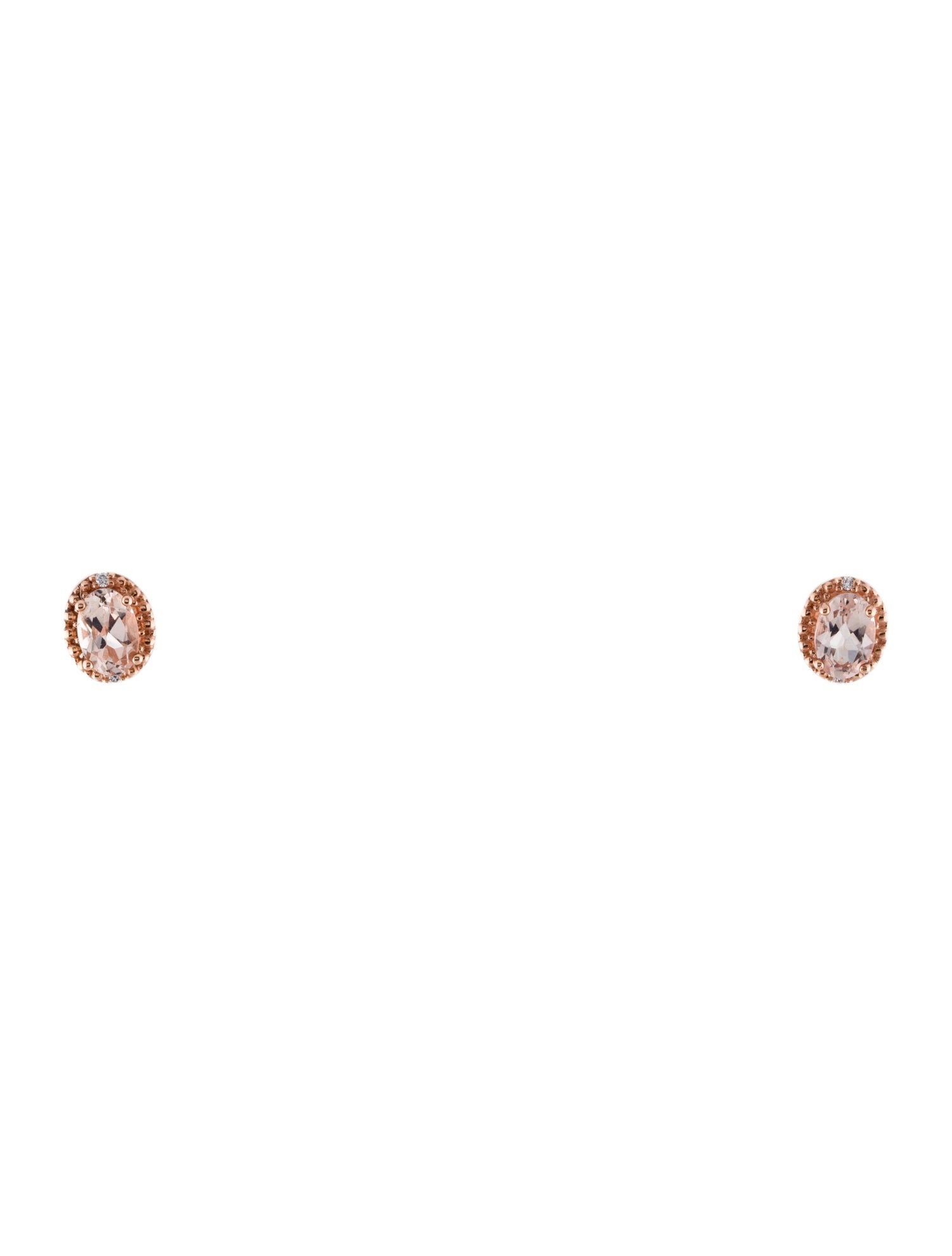 Jewelmak 14K Morganite & Diamond Stud Earrings