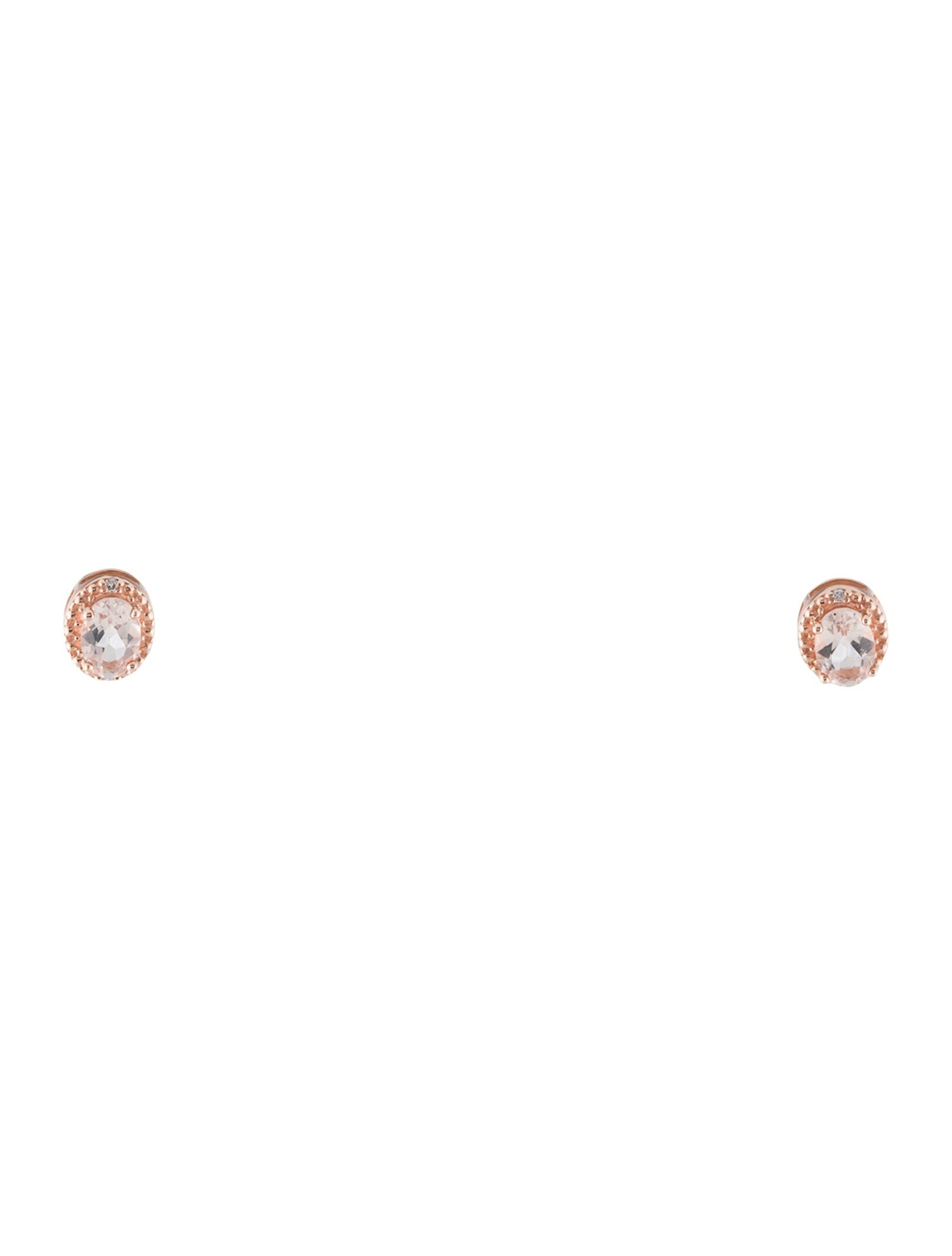 Jewelmak 14K Morganite & Diamond Stud Earrings