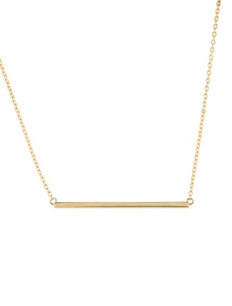 Jewelmak 14K Sechic Bar Pendant Necklace