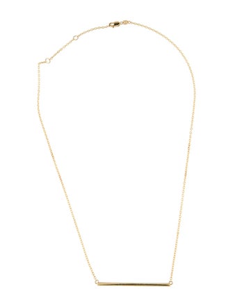 Jewelmak 14K Sechic Bar Pendant Necklace
