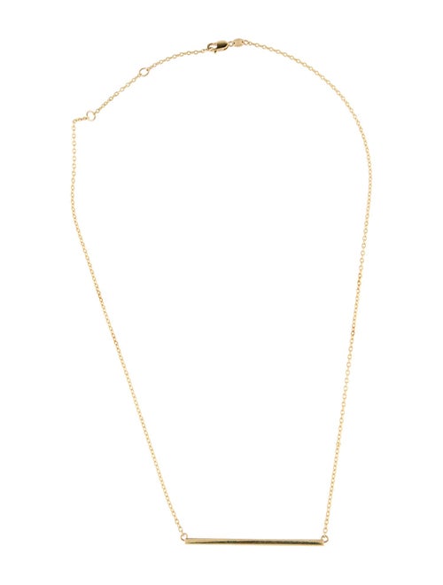 Jewelmak 14K Sechic Bar Pendant Necklace