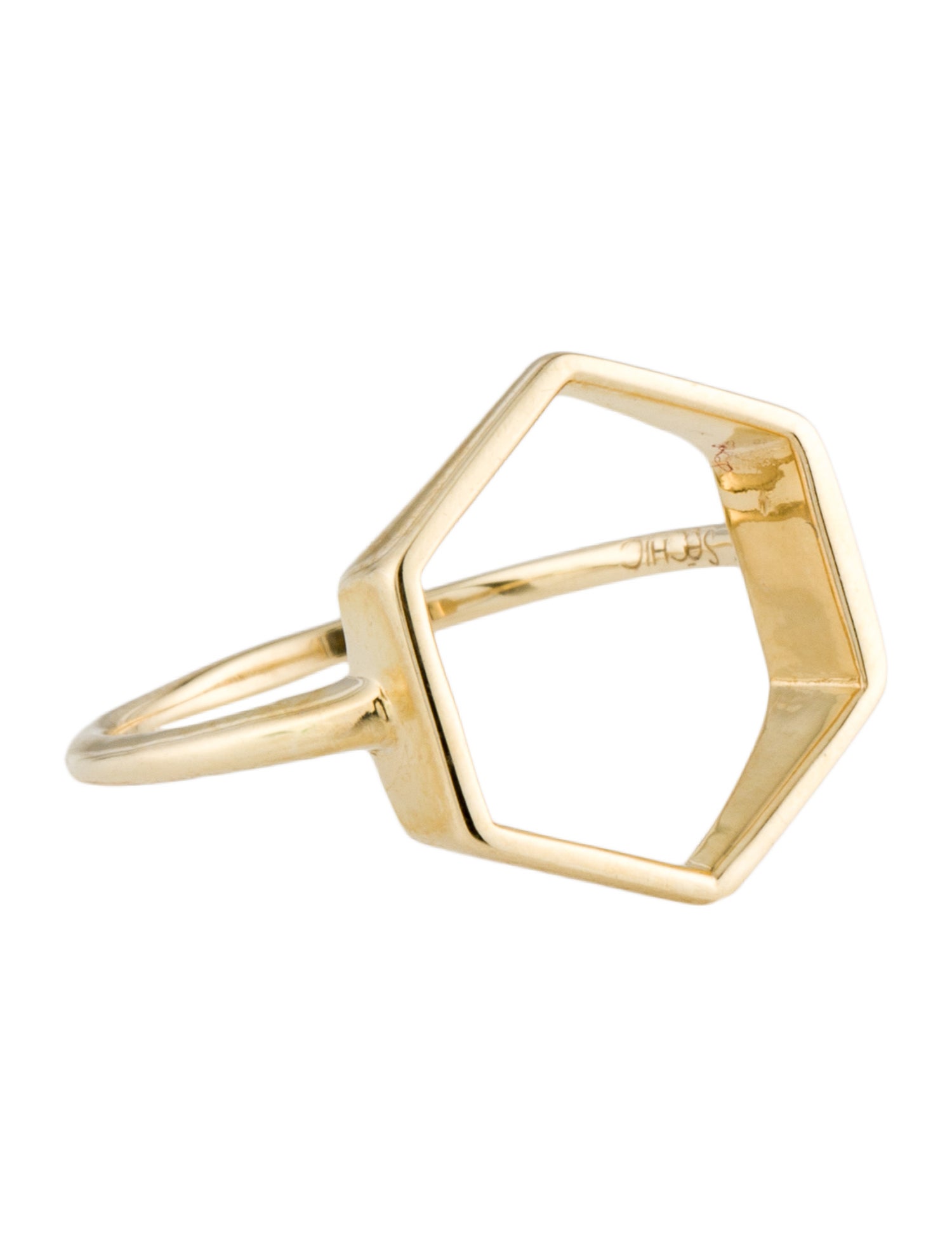 Jewelmak 14K Open Hexagon Cocktail Ring