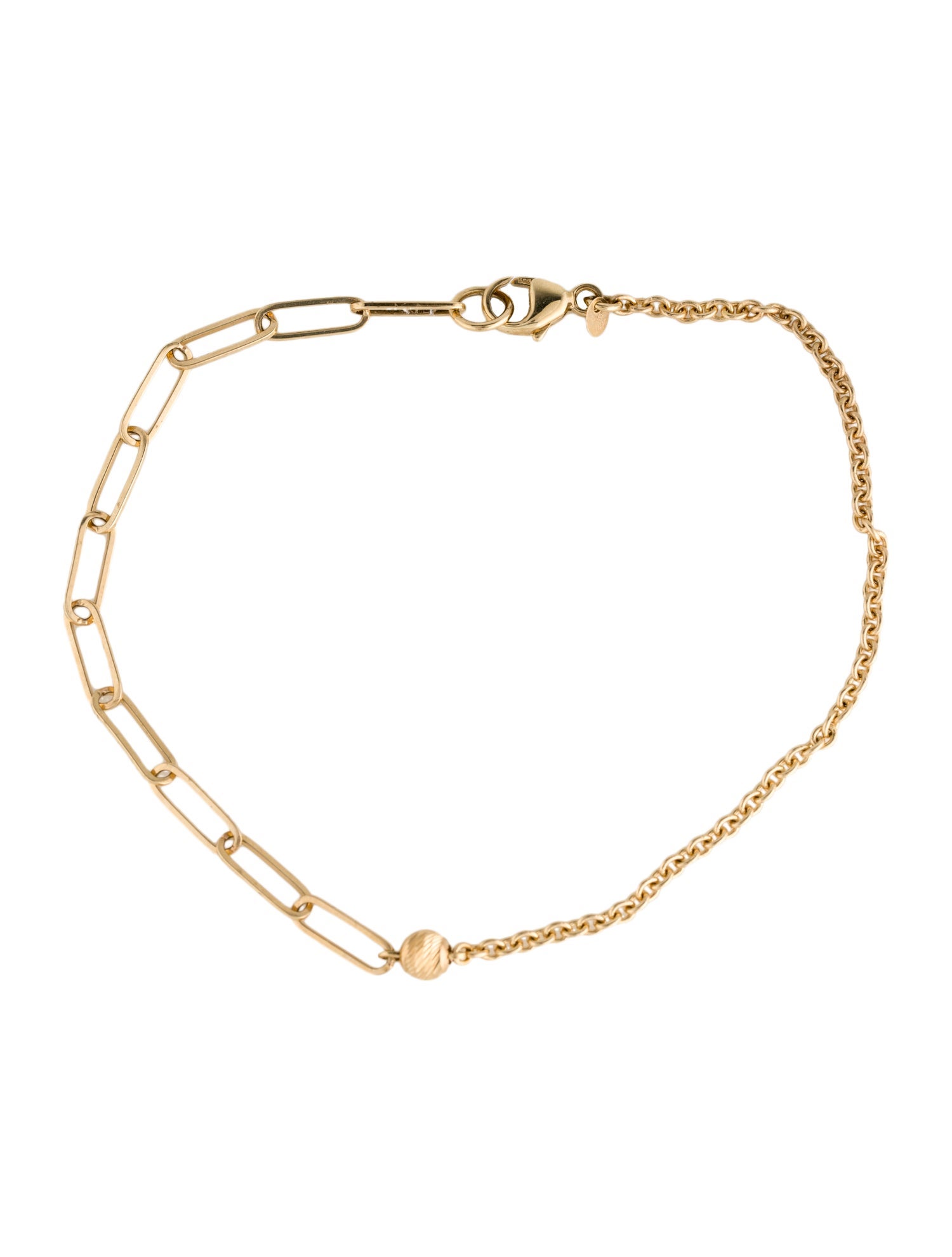 Jewelmak 14K Paperclip Link Bracelet