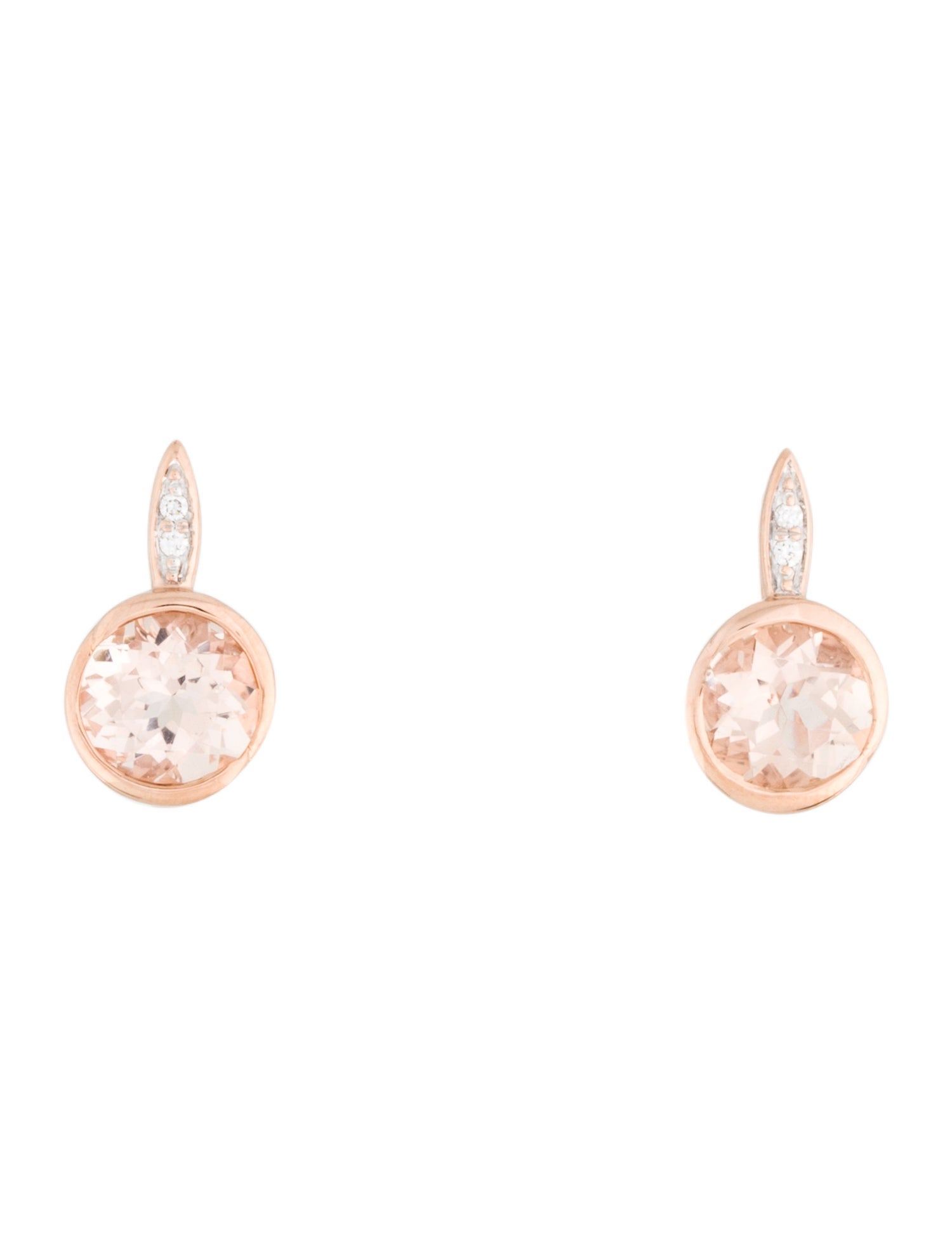 Jewelmak 14K Morganite & Diamond Earclip Earring