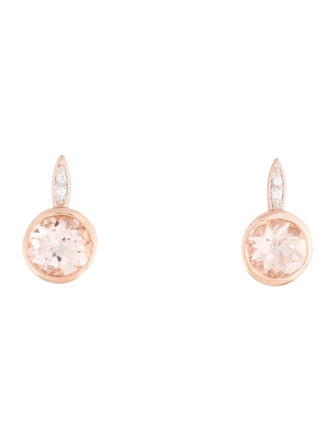 Jewelmak 14K Morganite & Diamond Earclip Earring