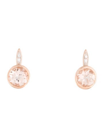 Jewelmak Earclip 14K Morganite & Diamond Earring