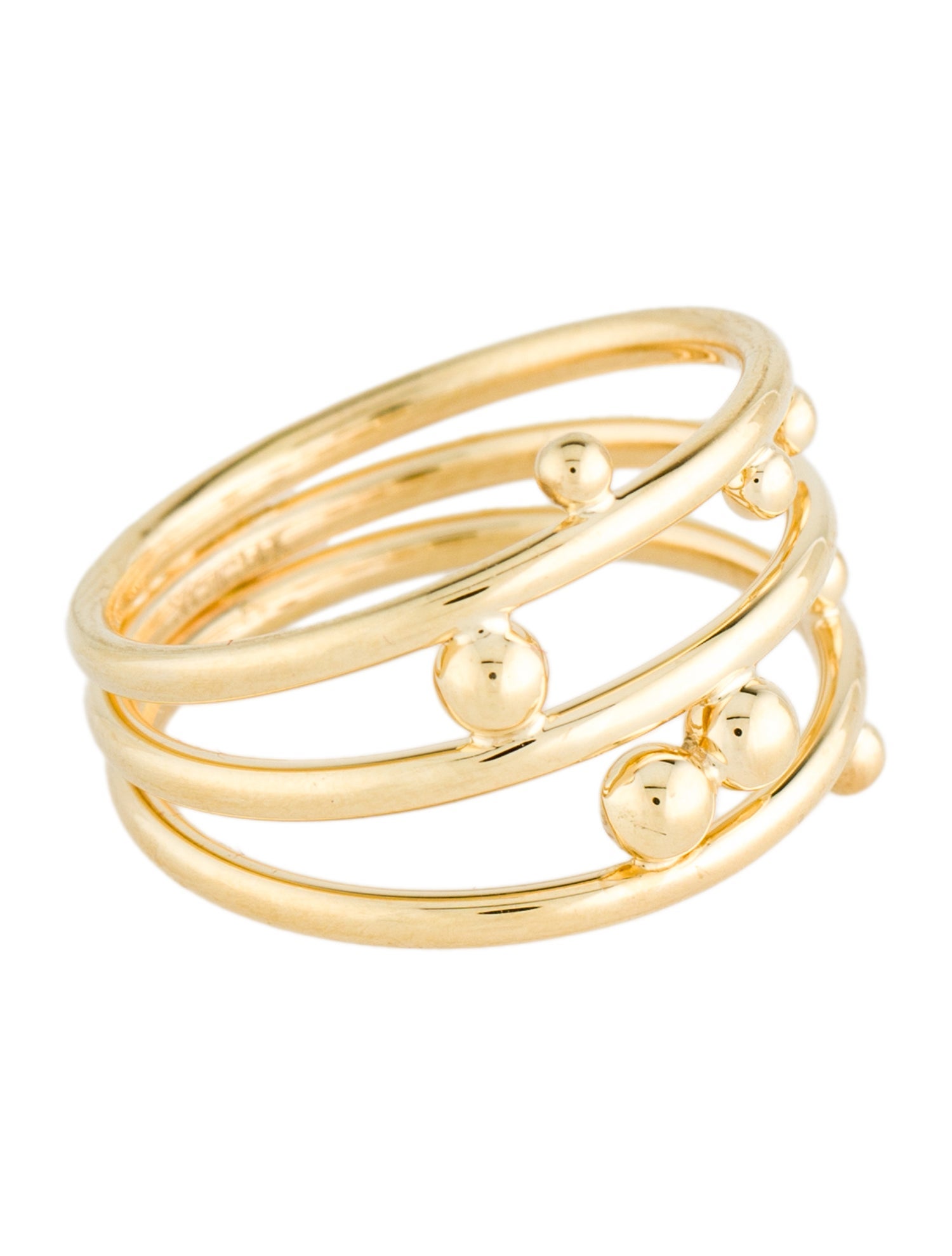 Jewelmak 14K Globes Triple Ring