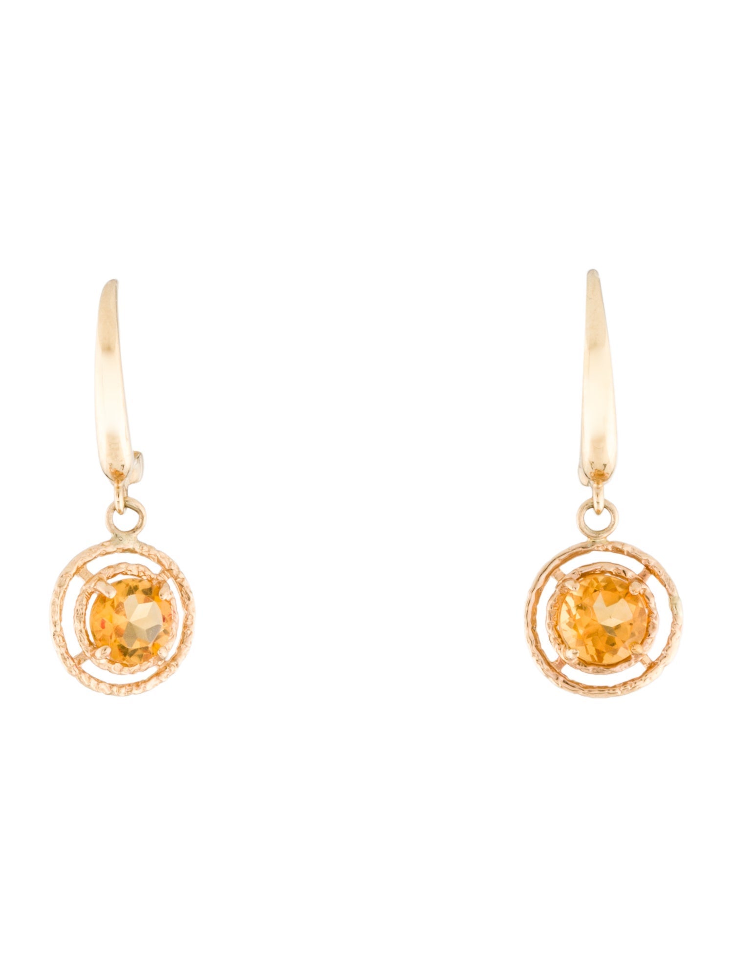 Jewelmak 14K Citrine Drop Earrings