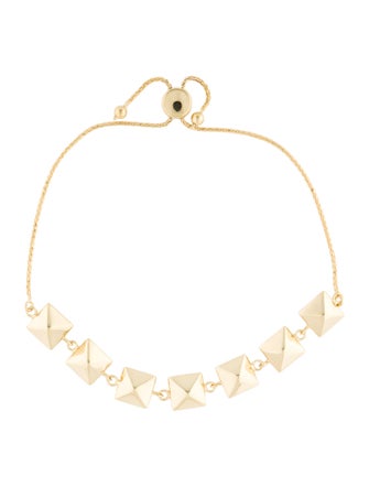Jewelmak 14K Pyramids Adjustable Bracelet