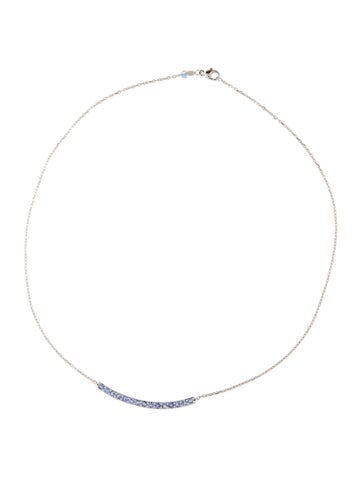 Jewelmak Collar 14K 1.13ct Tanzanite Curved Bar Necklace