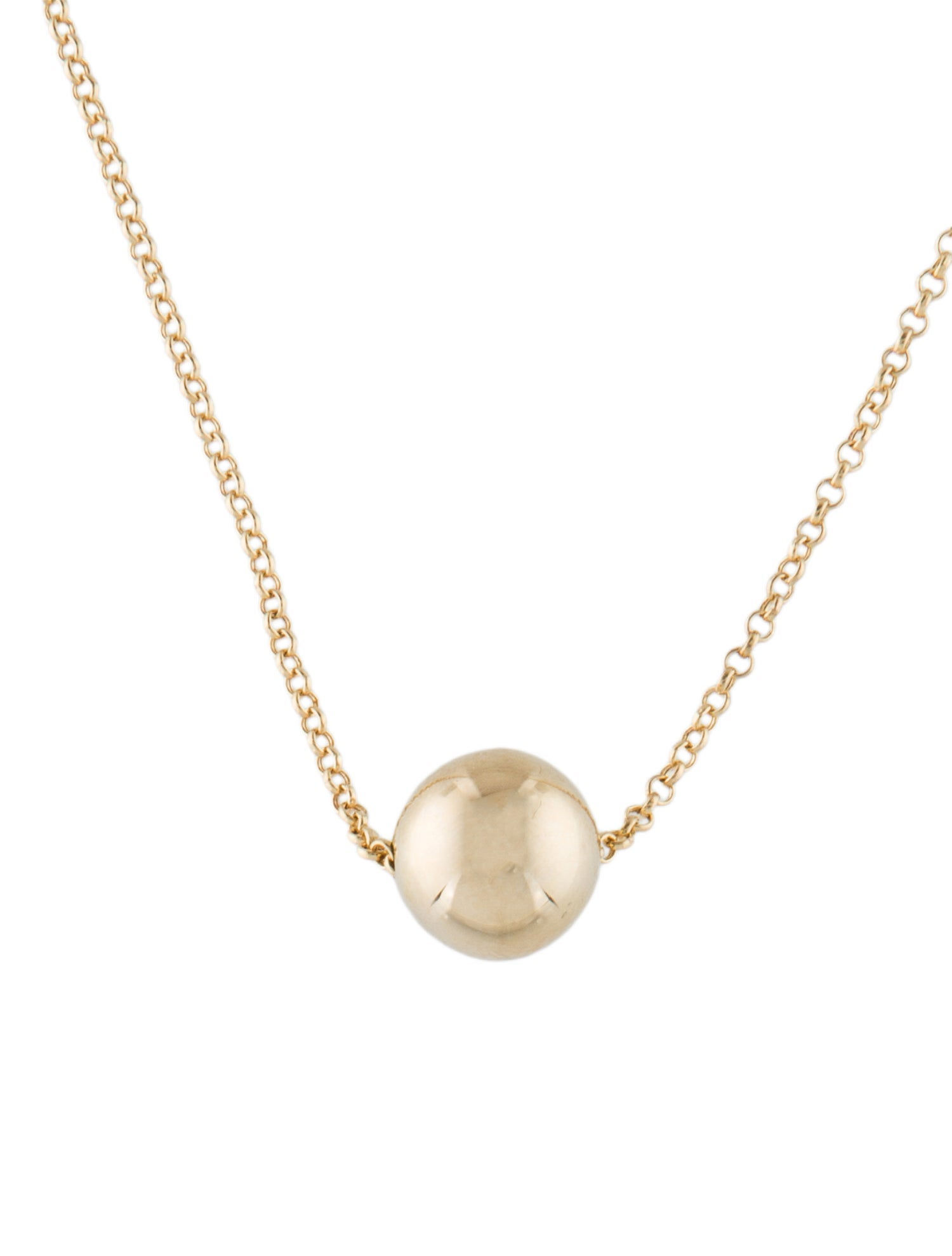 Jewelmak 14K Bead Slide Pendant Necklace