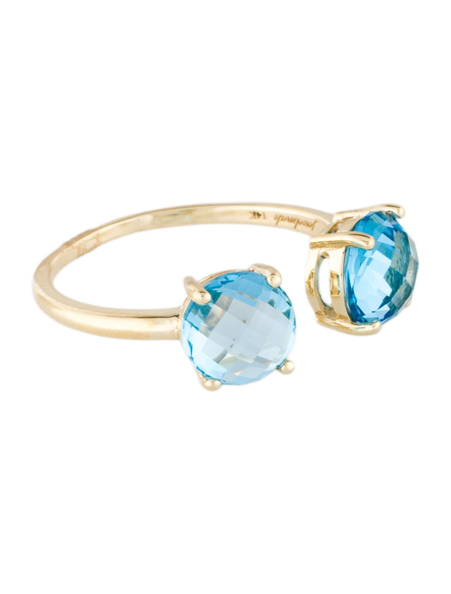 Jewelmak 14K Topaz Open Cocktail Ring