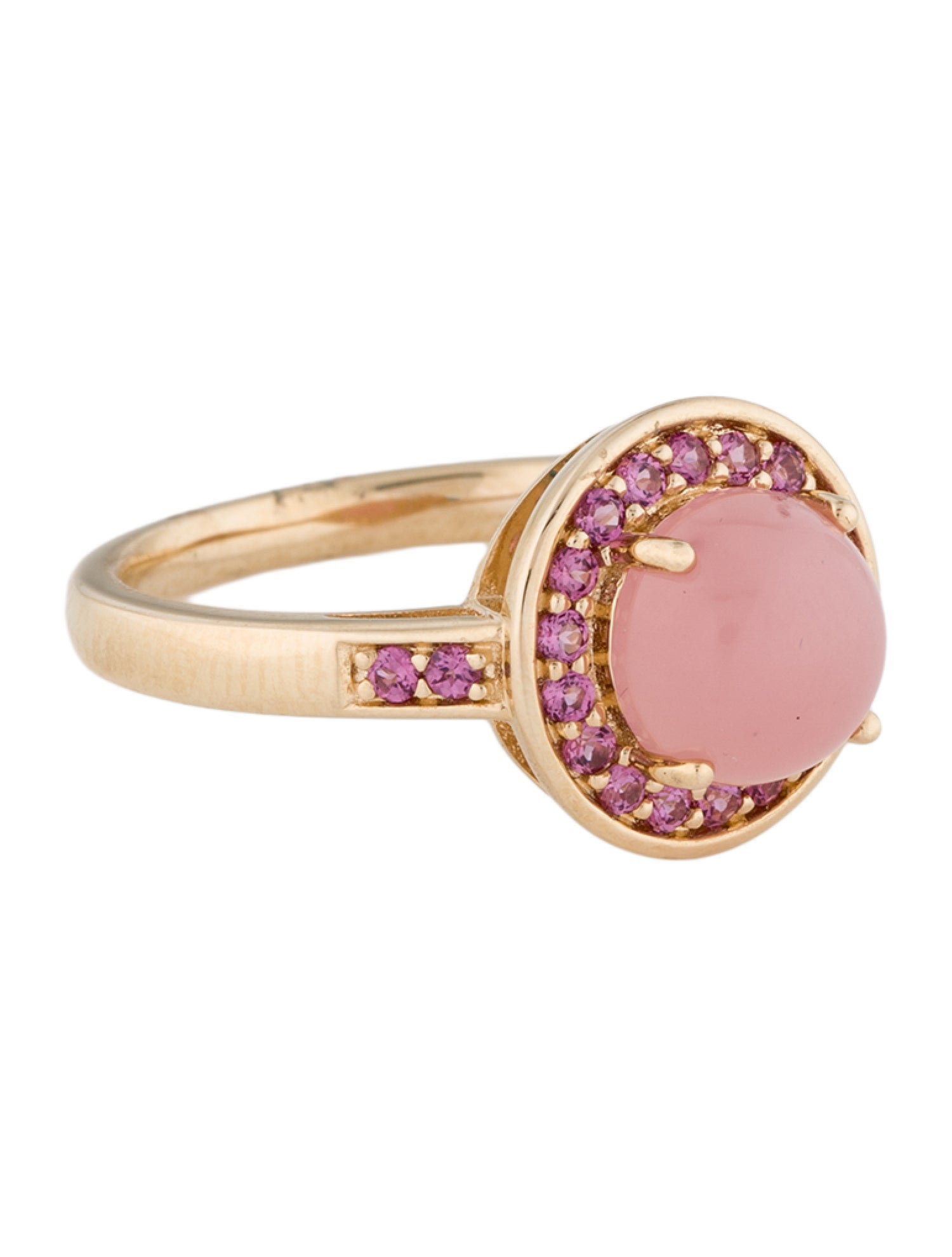 Jewelmak 14K 2.26ct Rose Quartz & Rhodolite Cocktail Ring