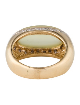 Jewelmak 14K 6.65ct Quartz & Diamond Cocktail Ring