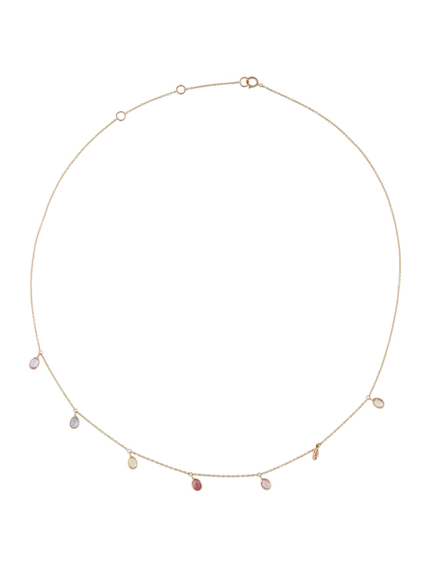 Jewelmak 14K 1.77ctw Sapphire Station Necklace