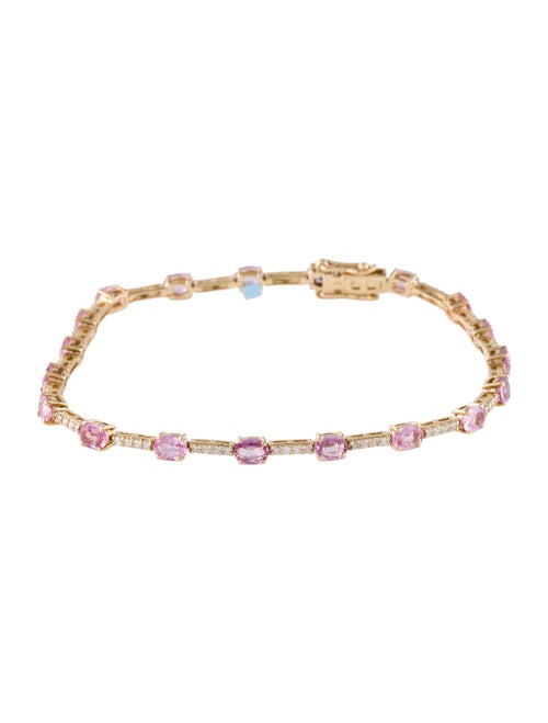 Jewelmak 14K Sapphire & Diamond Link Bracelet