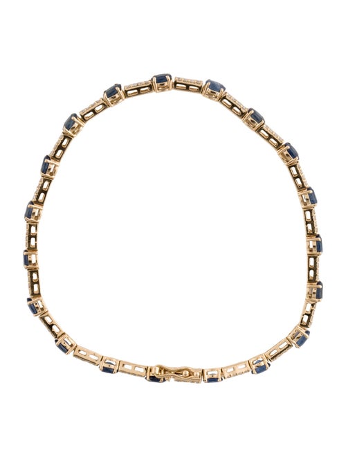 Jewelmak 14K Sapphire & Diamond Station Bracelet